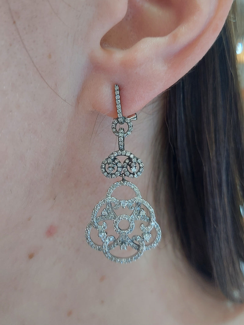 Vintage Diamond Drop Earrings