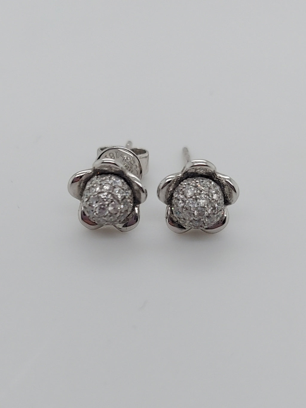 Diamond Flower Stud Earrings