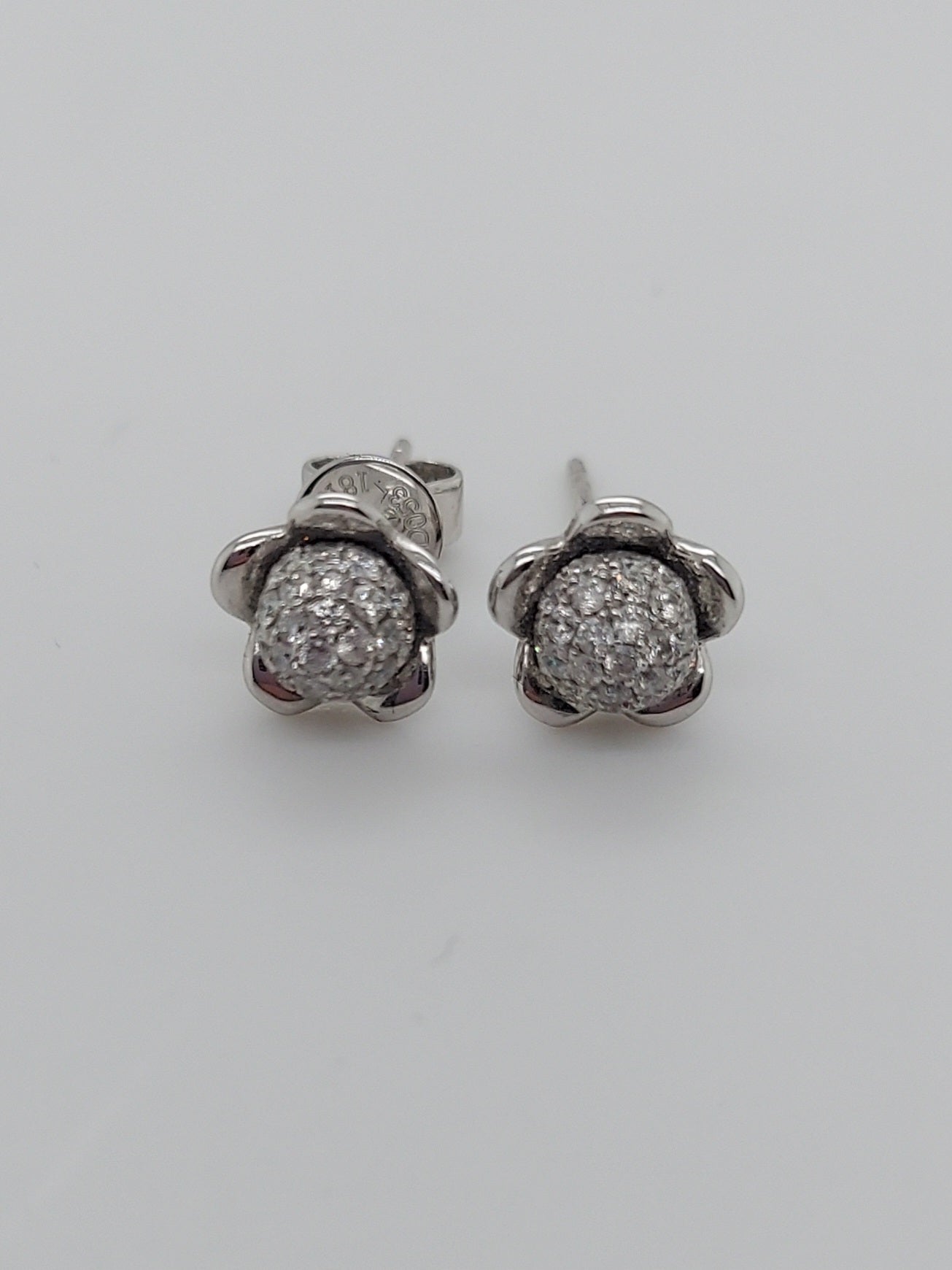 Diamond Flower Stud Earrings