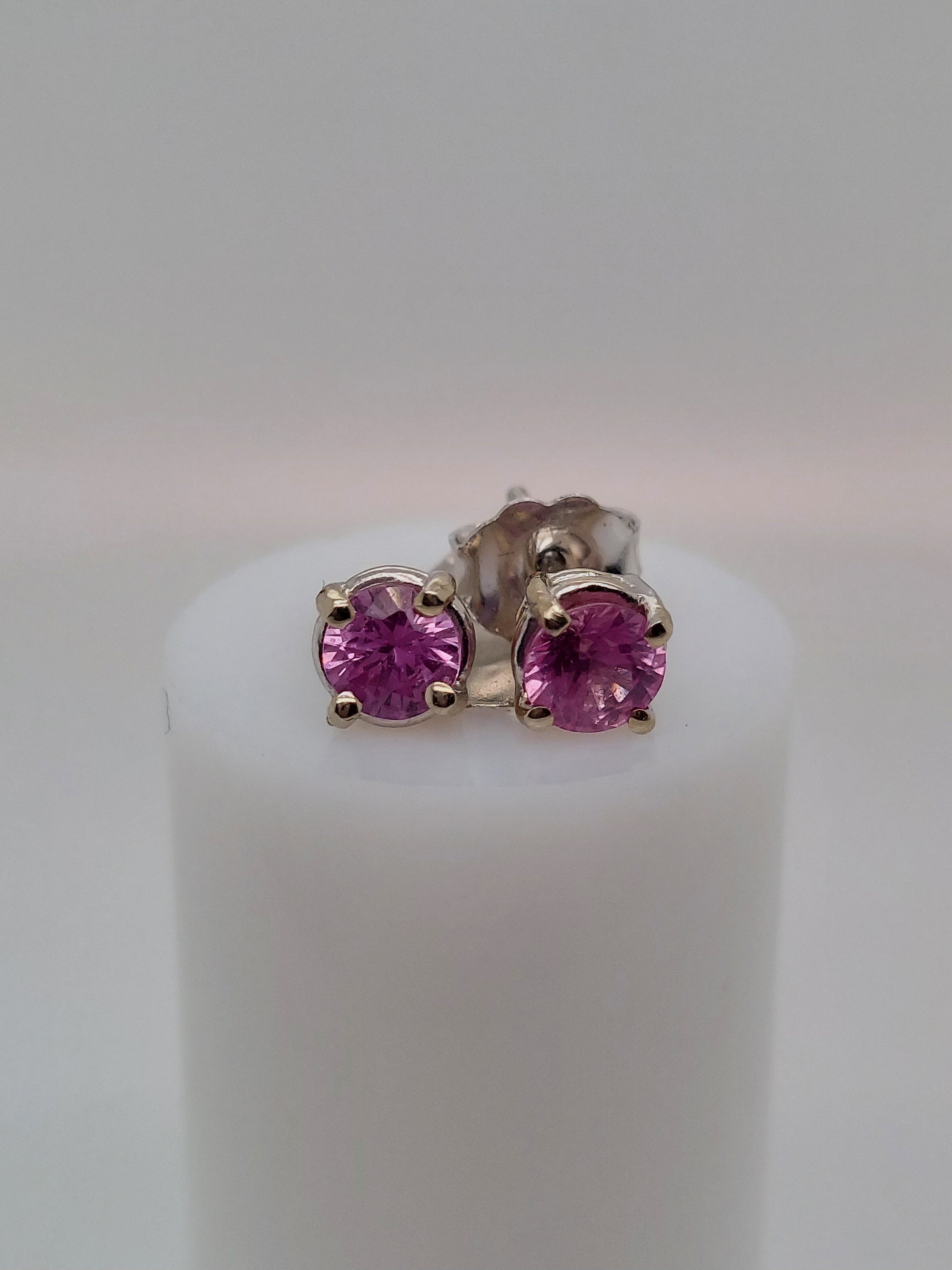 Pink Sapphire Stud Earrings