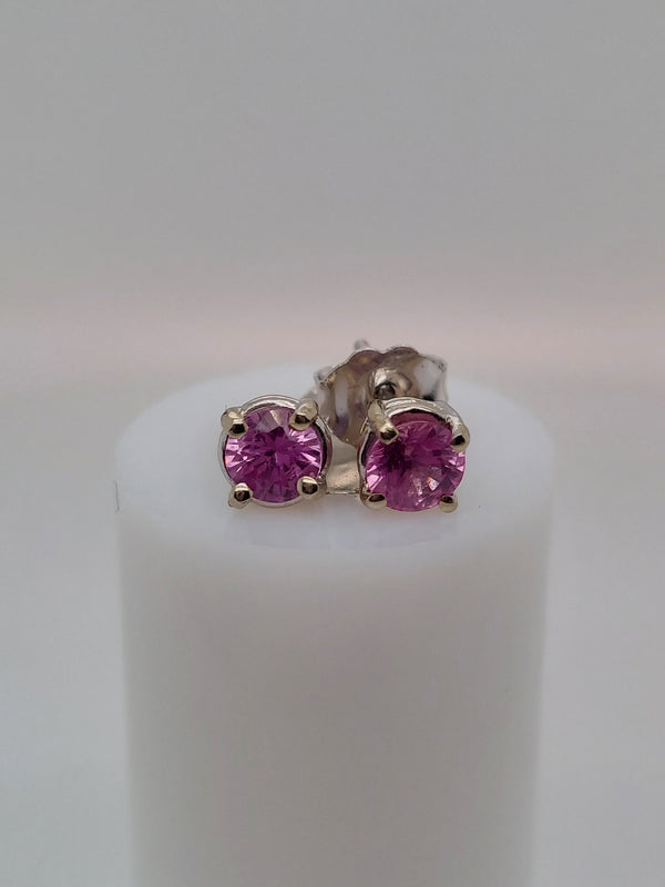 Pink Sapphire Stud Earrings