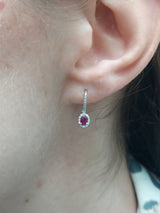 Ruby & Diamond Drop Earrings