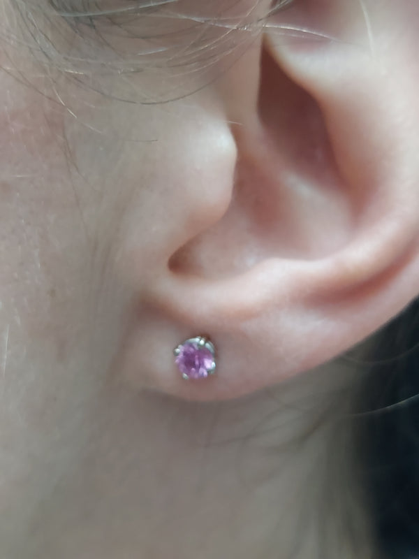 Pink Sapphire Stud Earrings