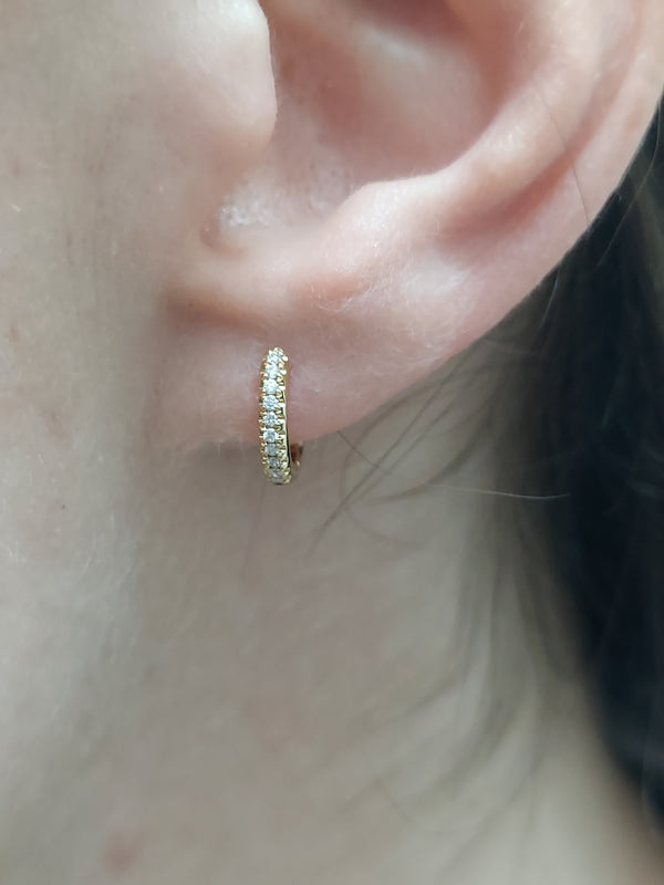 Diamond Huggie Earrings