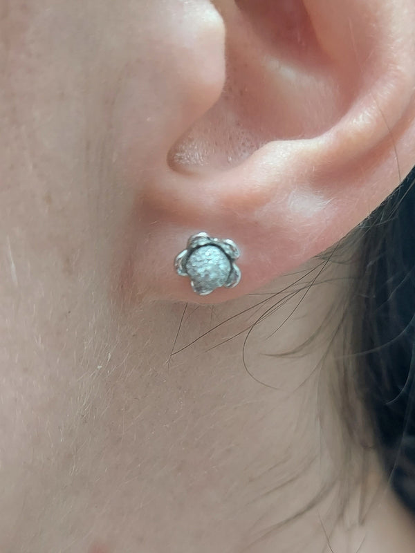 Diamond Flower Stud Earrings