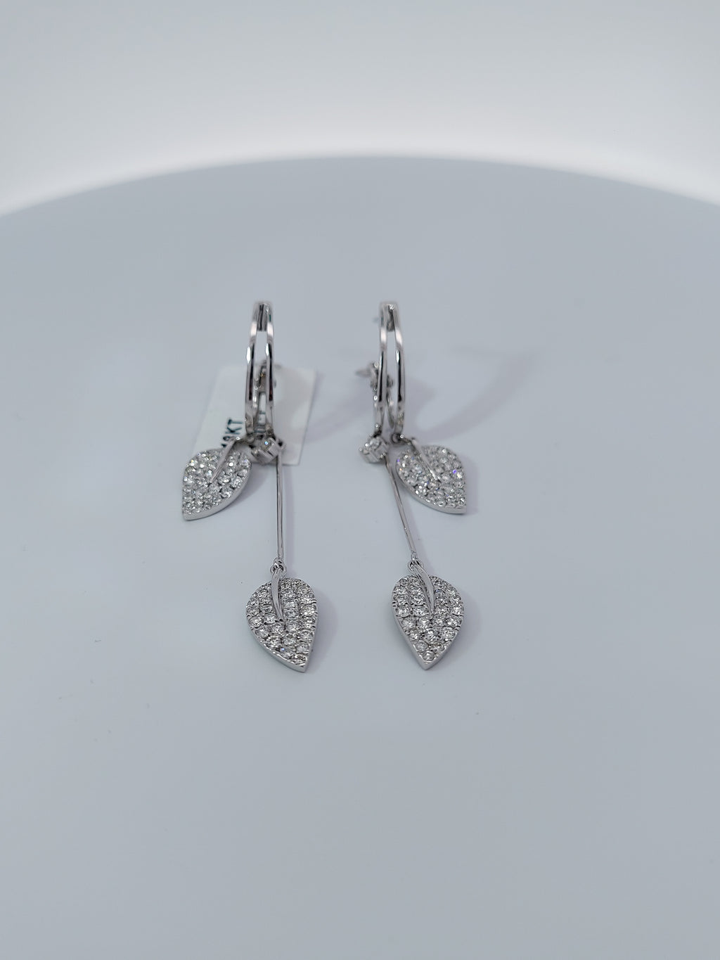 Diamond Leaf Drop Earrings