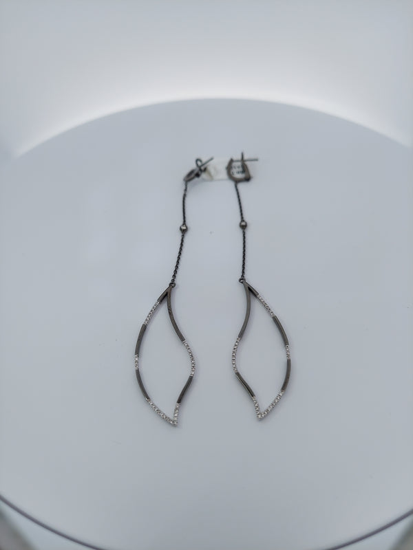 Black & White Diamond Drop Earrings