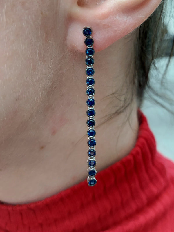 Blue Sapphire Drop Earrings