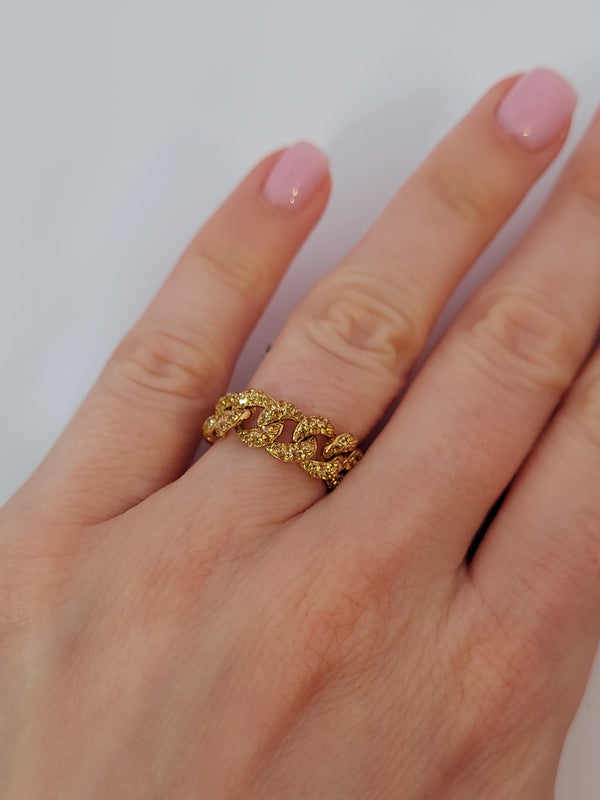 Yellow Sapphire Chain Ring