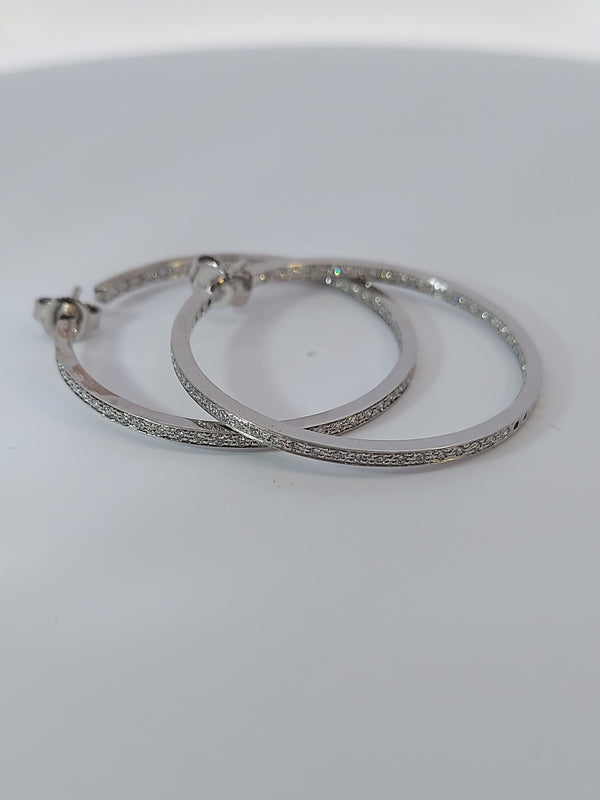 Diamond Hoop Earrings Inside Out