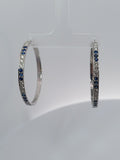 Sapphire & Diamonds Hoop Earrings