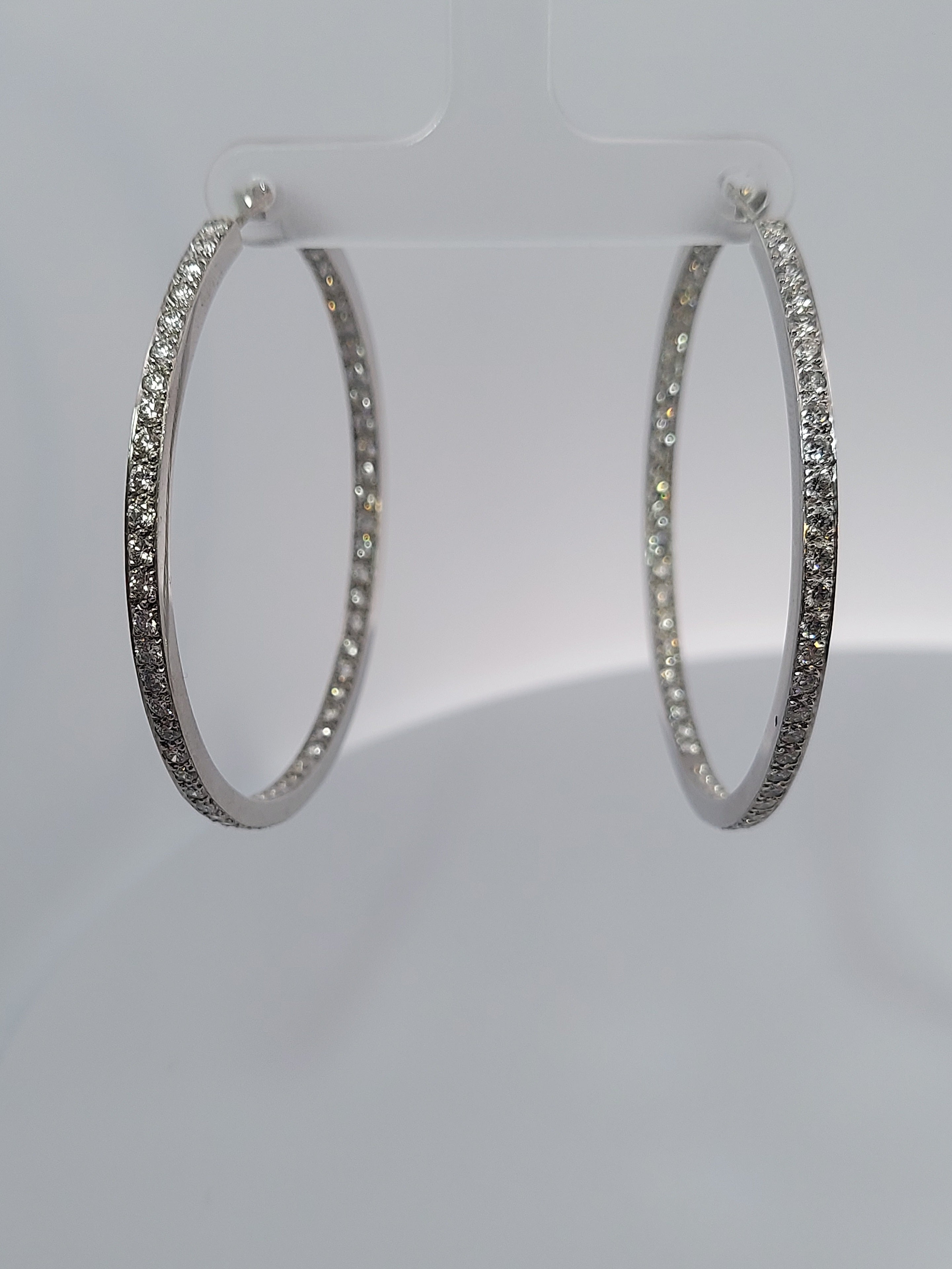 6 Carat Diamond Hoop Earrings Inside Out