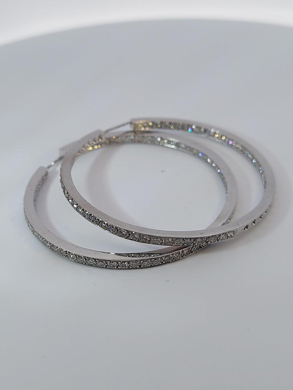 Diamond Hoop Earrings Inside Out