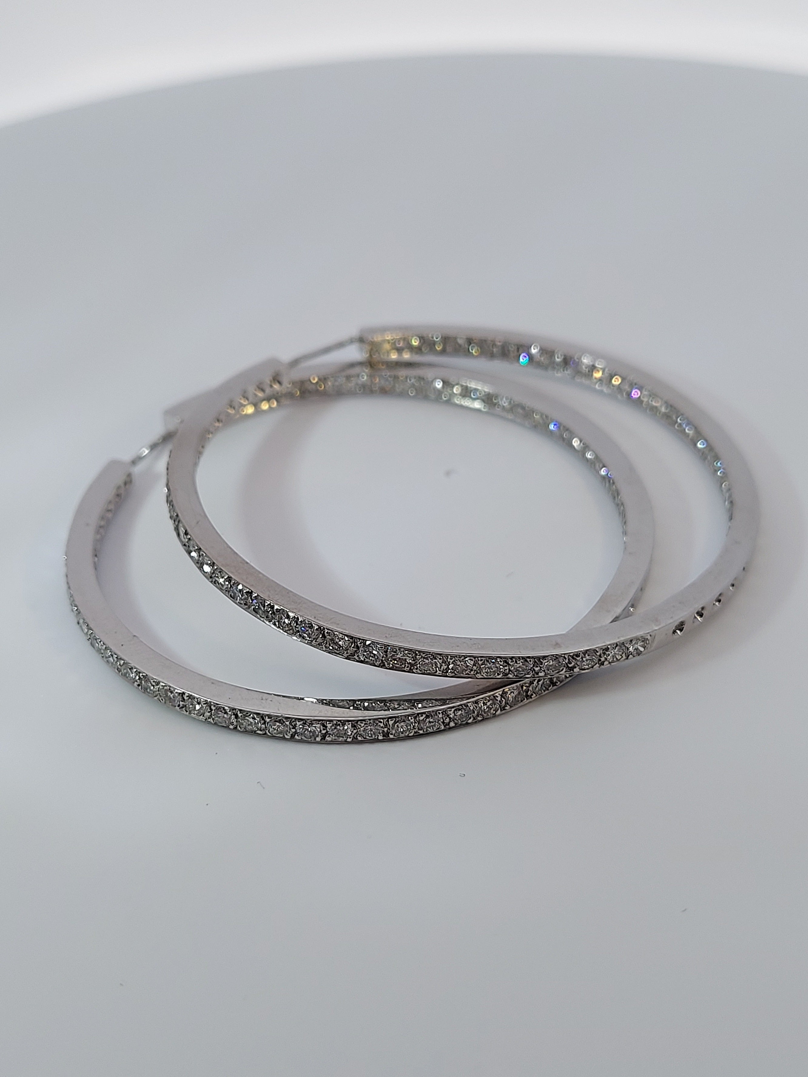 6 Carat Diamond Hoop Earrings Inside Out