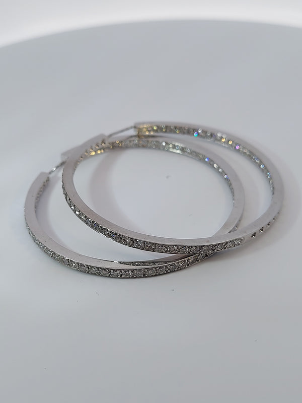 6 Carat Diamond Hoop Earrings Inside Out