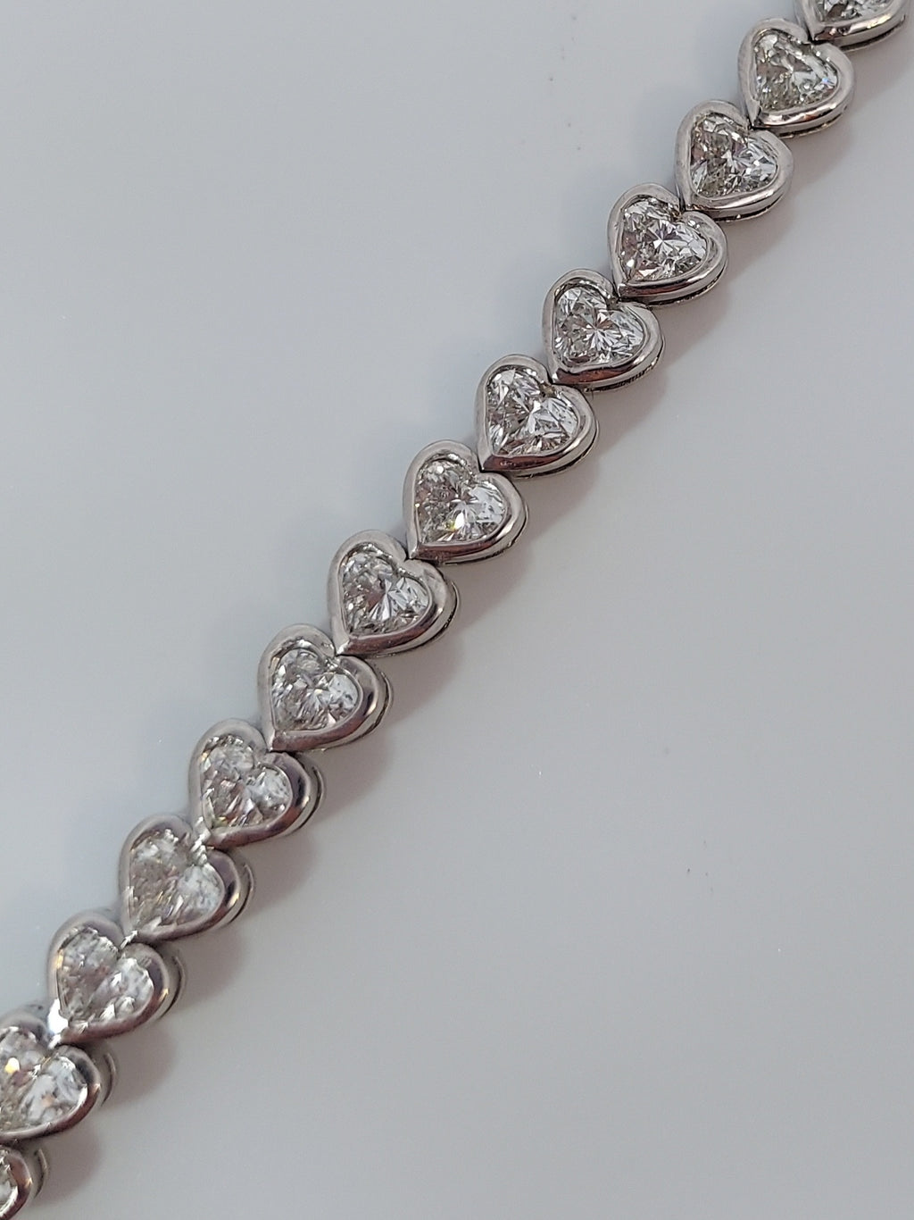 Heart Shaped Bezel Set Diamond Tennis Bracelet