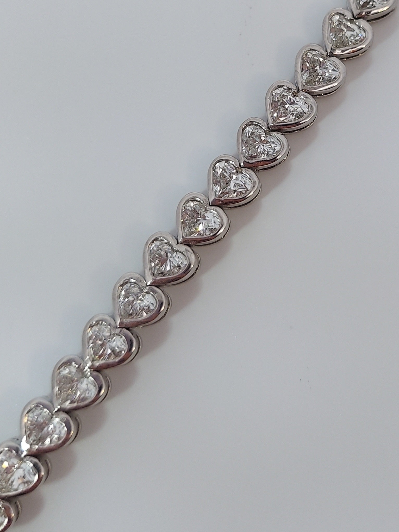 Heart Shaped Bezel Set Diamond Tennis Bracelet