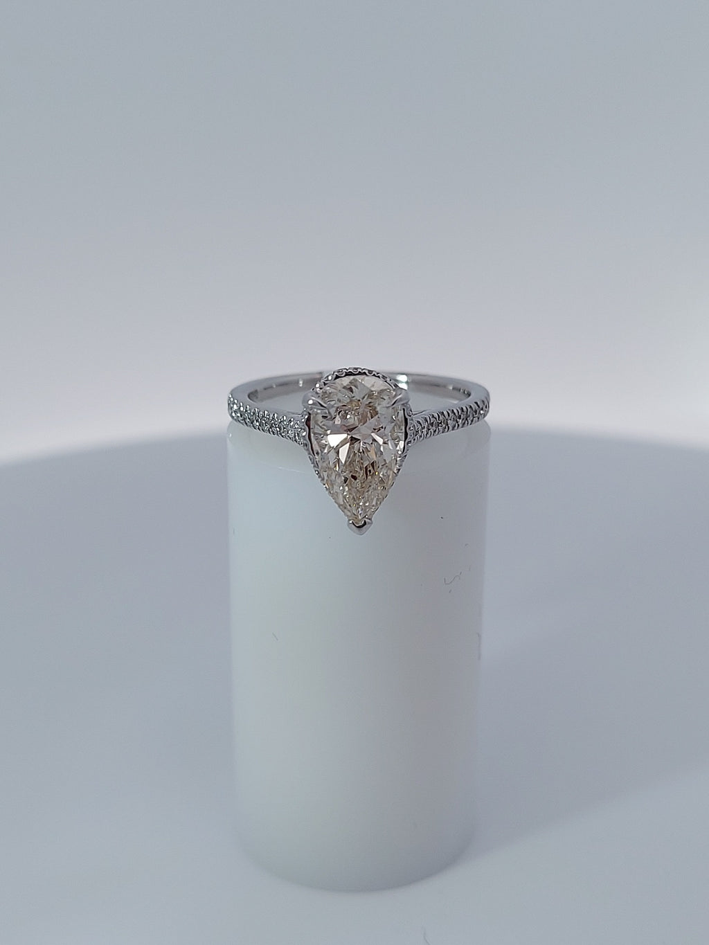 Pear Shape Diamond Halo Engagement Ring