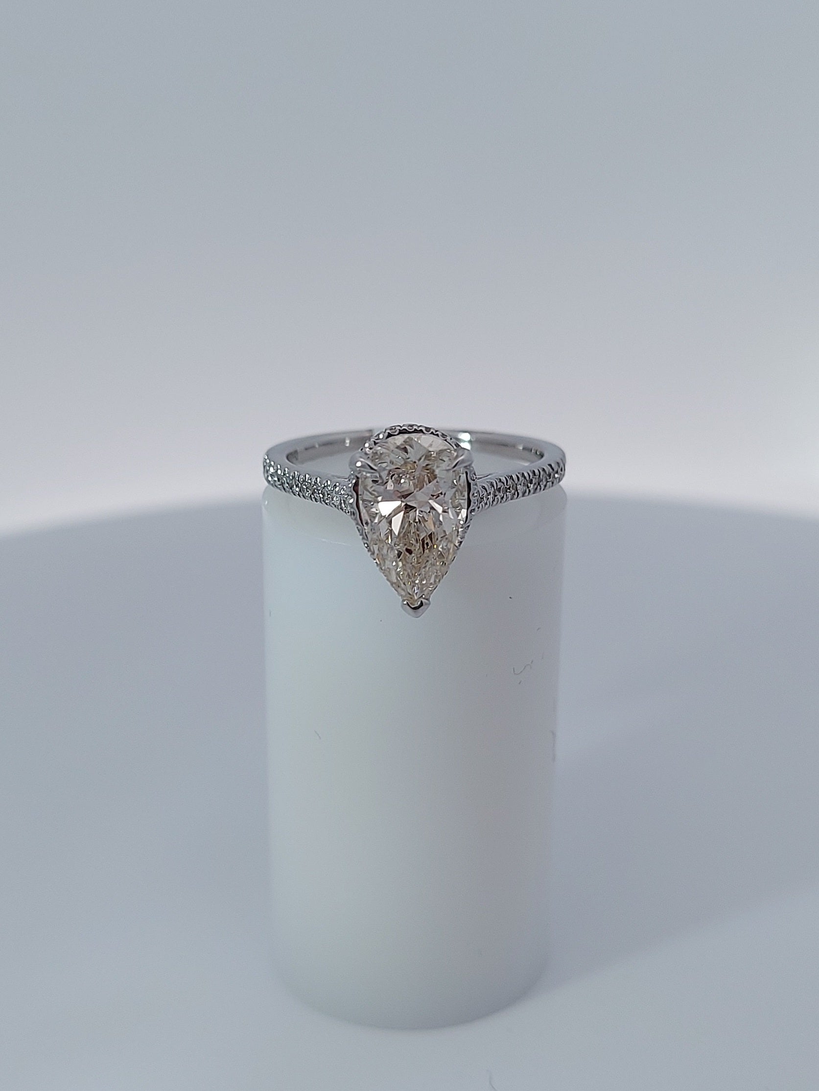 Pear Shape Diamond Halo Engagement Ring