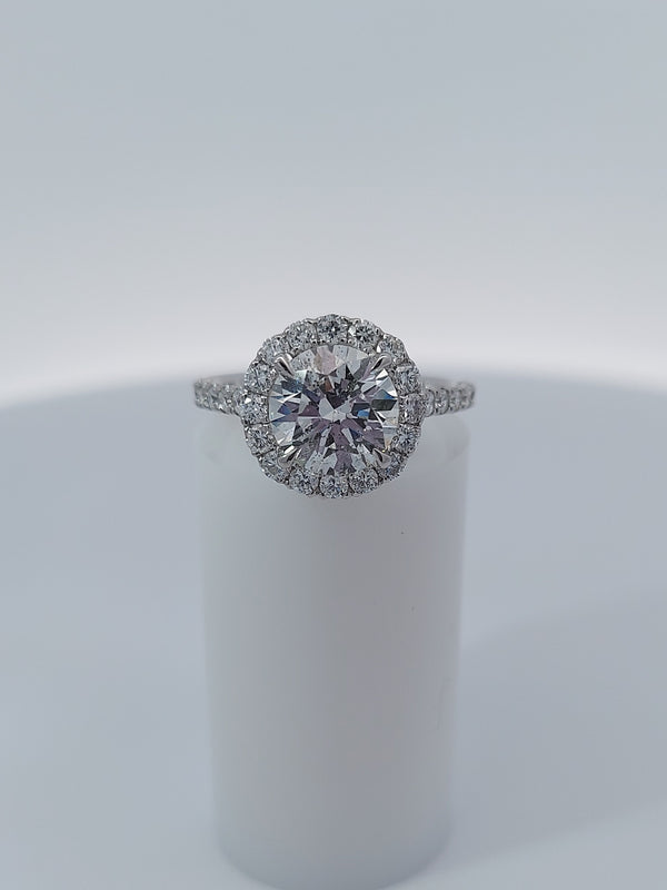 Round Brilliant Cut Halo Diamond Engagement Ring