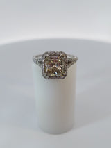 Cushion Cut Halo Set Diamond Engagement Ring