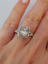 Cushion Cut Halo Set Diamond Engagement Ring