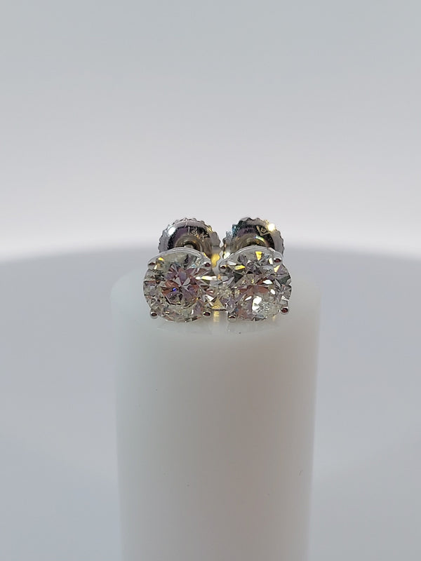 2.45 Carat Diamond Stud Earrings