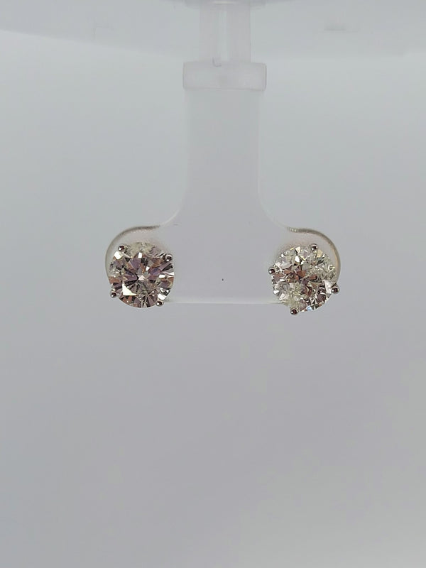 2.45 Carat Diamond Stud Earrings