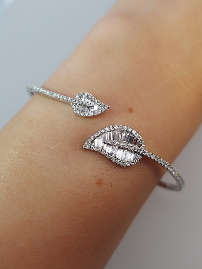 Multicut Diamond Bangle Bracelet