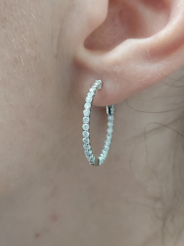 Diamond Hoop Earrings Inside Out