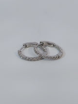 Diamond Small Hoop Earrings Inside Out