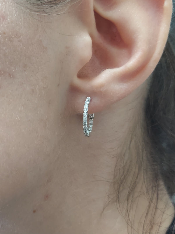 Diamond Small Hoop Earrings Inside Out