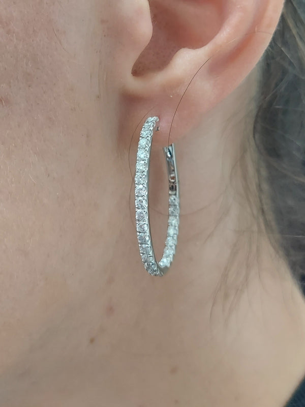 Diamond Hoop Earrings Inside Out