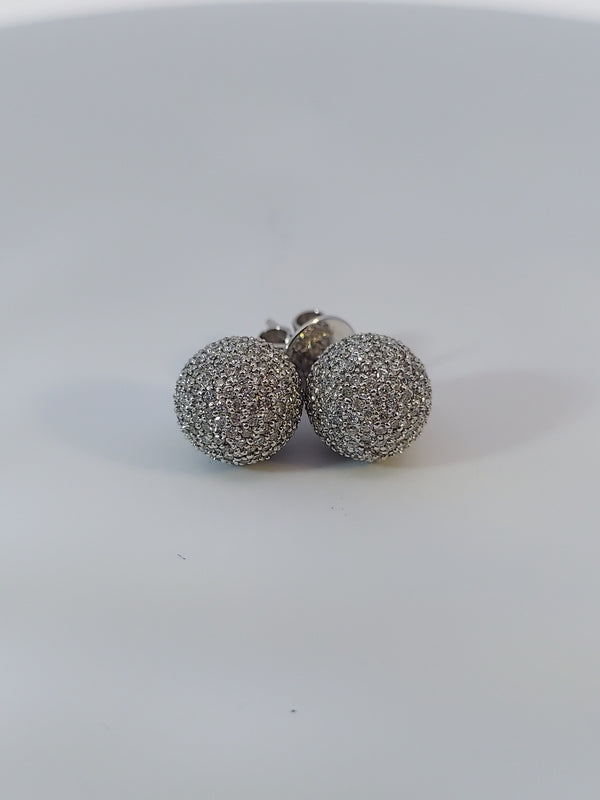 Full Pave Diamond Stud Earrings