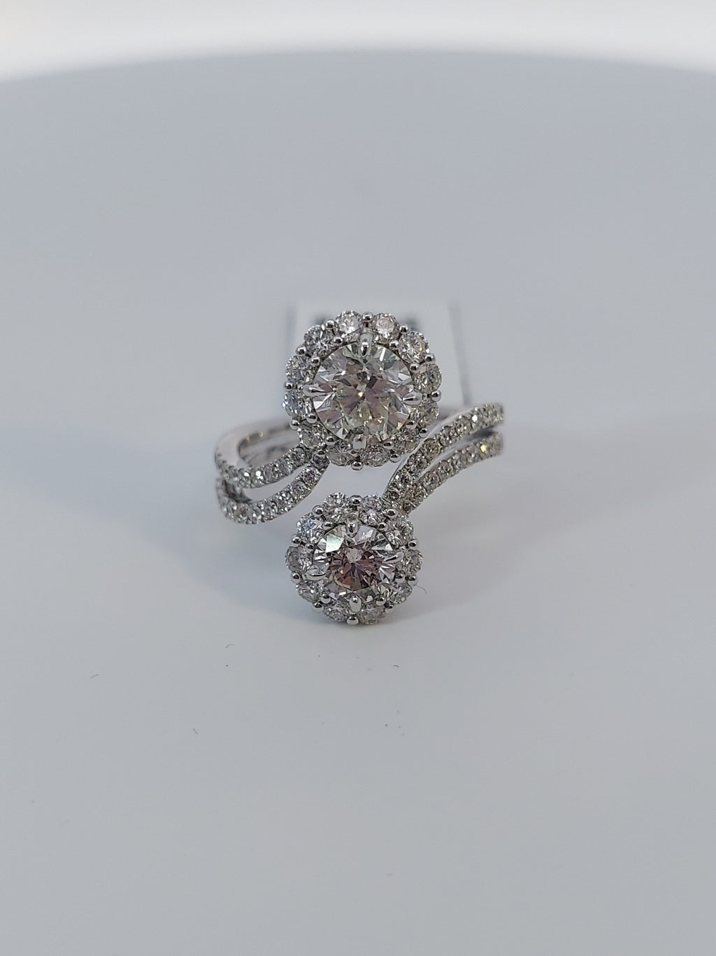 Two Flowers Diamond Fashion Ring