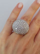 Full Pave Diamond Mushroom Cap Ring