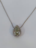 Fancy Light Green Pear Shaped Halo Set Diamond Pendant