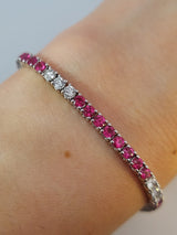 Pink Sapphire & Diamond Tennis Bracelet