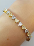 14.35 Carat Fancy Yellow Heart Shaped Diamond Tennis Bracelet