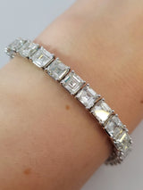 30.49 Carat Asscher Cut Diamond Tennis Bracelet