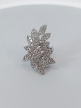 Diamond Flower Leaves Fashion Ring