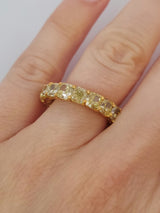 Fancy Yellow Cushion Cut Diamond Eternity Band