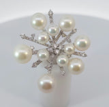 Acoya Pearls & Diamonds Fashion Ring Snowflake Collection