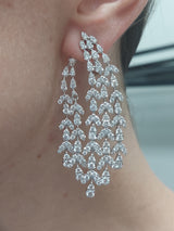 Graduating Diamond Chandelier Drop Earrings