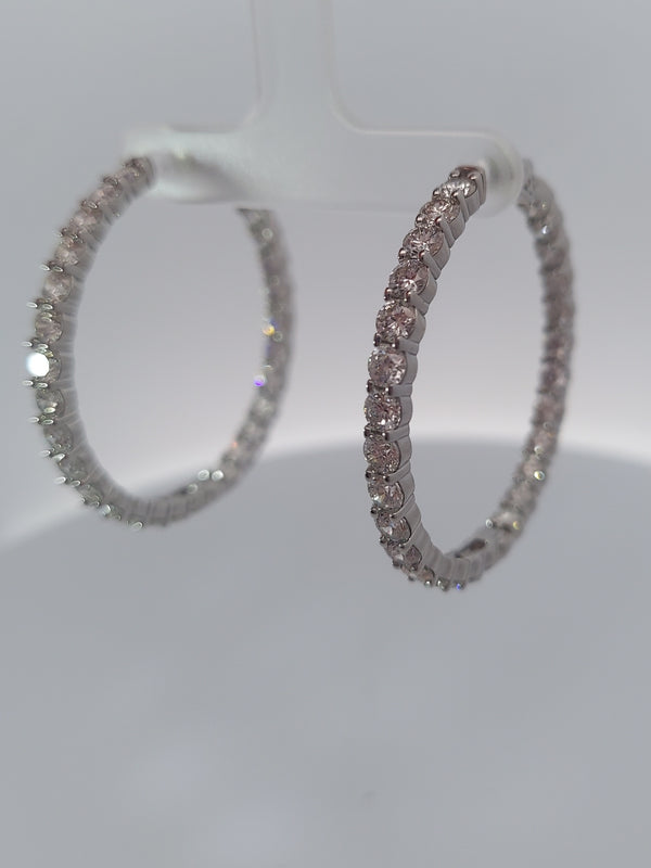 8.80 Carat Diamond Hoop Earrings Inside Out