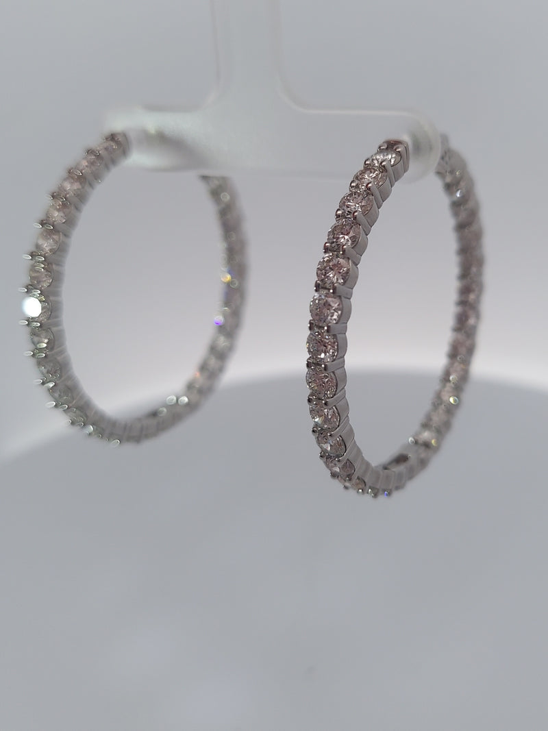 8.80 Carat Diamond Hoop Earrings Inside Out