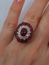 Red Ruby & Diaminds Ring