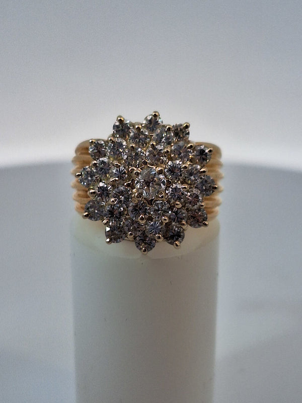 Vintage Flower Diamond Ring