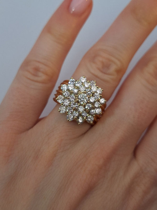 Vintage Flower Diamond Ring