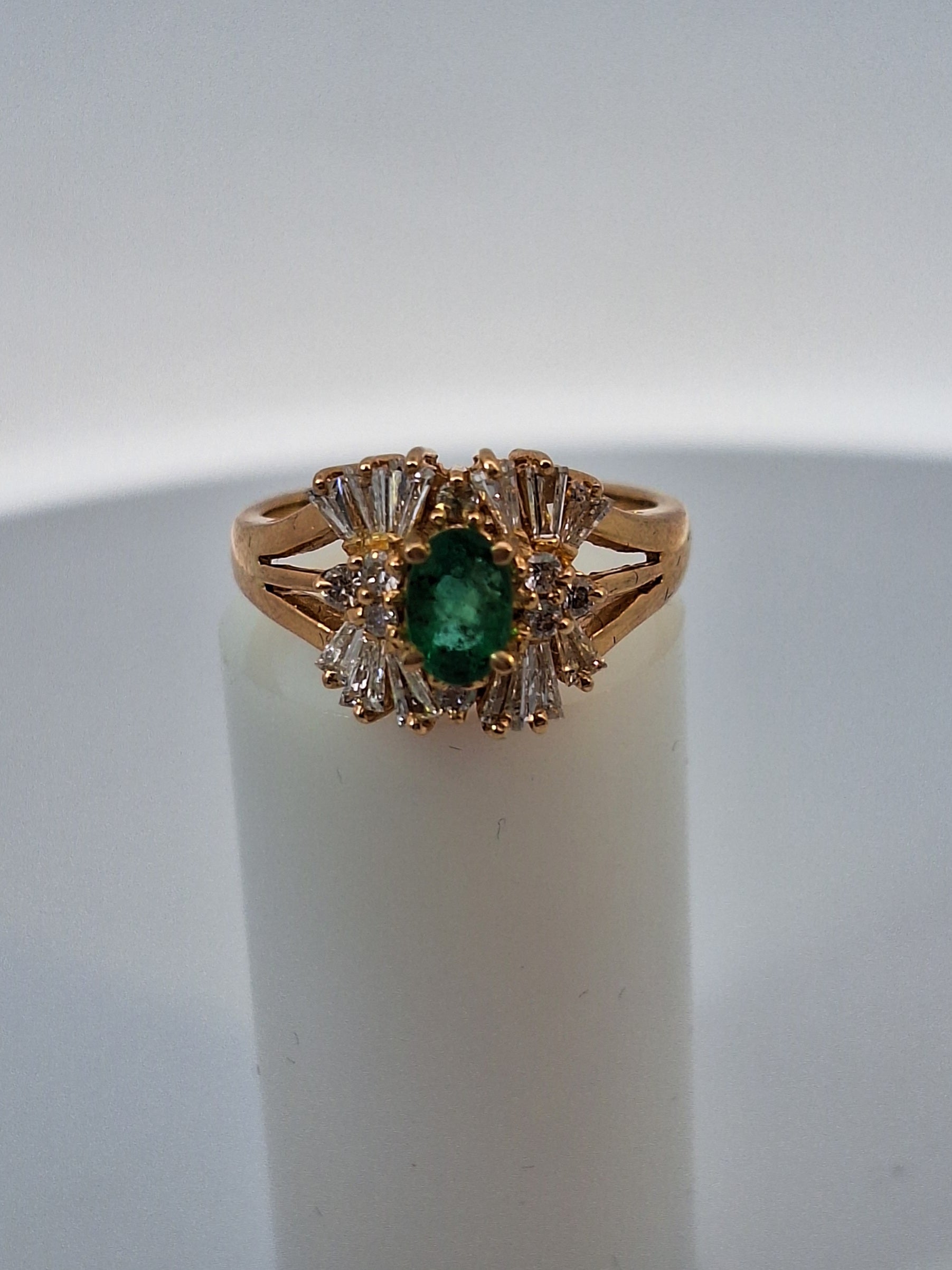 Emerald & Diamond Vintage Ring